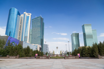 Fototapeta na wymiar Skyscrapers in Astana, Kazakhstan