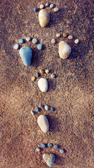 idea concept, pebble, foot step