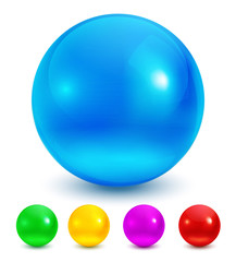 Set of colored spheres on a white background