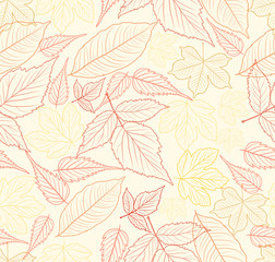 Fototapeta na wymiar seamless pattern with autumn leaves