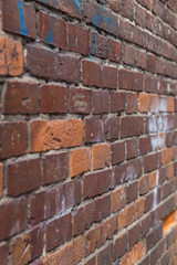 Old red brick wall