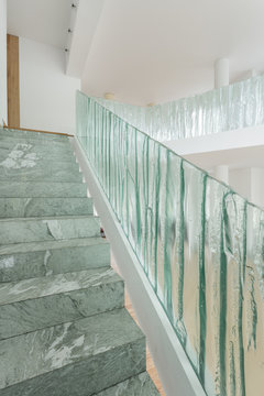 Stairs with glass rail