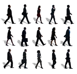 Silhouette Group of People in a Row