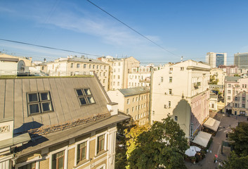 Streets and houses in the center of old Moscow