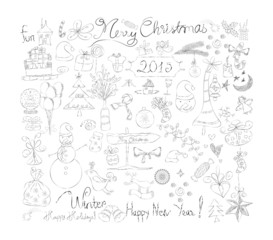 Merry Christmas Signs doodle Collection