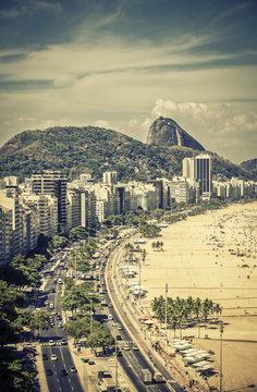 Famous Copacabana Beach in Rio de Janeiro, Brazil