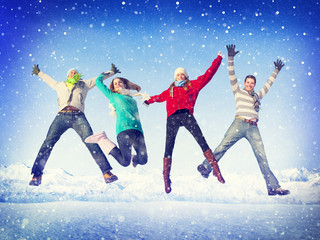 Fototapeta na wymiar Christmas Celebration Friendship Winter Happiness Concept