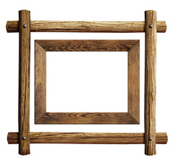 Wood frames set isolated