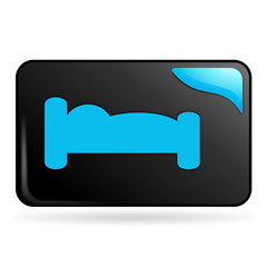 chambre sur bouton web rectangle bleu