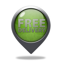 Free delivery pointer icon on white background
