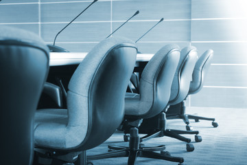 Empty business conference room interior.