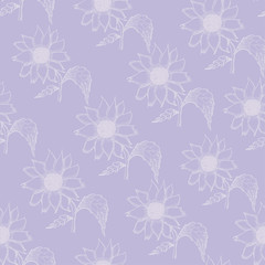 Obraz premium Seamless pattern with sunflowers