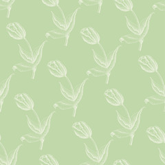 Seamless pattern with tulip
