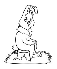 Sad Bunny, vector illustration