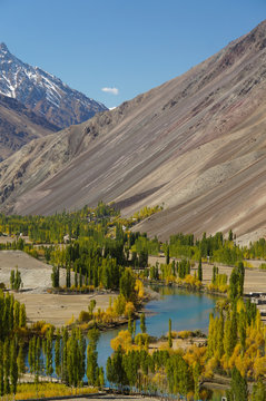 Beautiful river and mountain in Phandar Valley,Ghizer, Pakistan