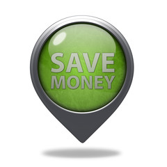 Save money pointer icon on white background