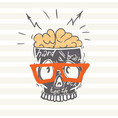 Hipster Skull Background