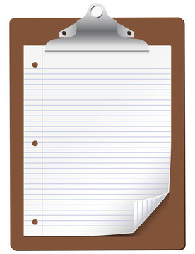 Vector Clipboard With Lined Paper