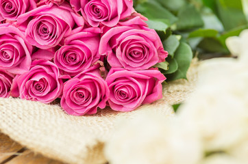 romantic bouquet of Ecuadorian pink roses