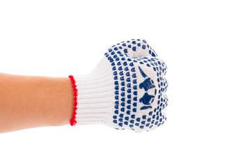 Rubber protective white glove