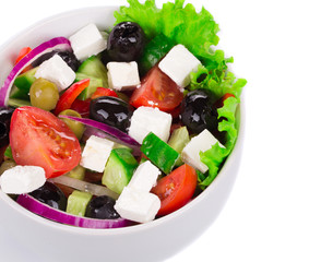 Greek salad in plate.