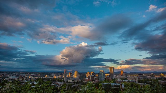 Portland Abv Downtown Day Night 653