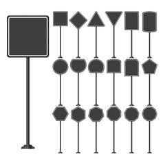 Vector set of signpost on isolated white background