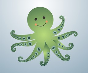 Pulpito verde bajo el agua