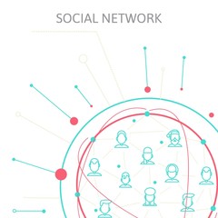 Naklejka premium Social Media Circles, Network Illustration, Vector, Icon