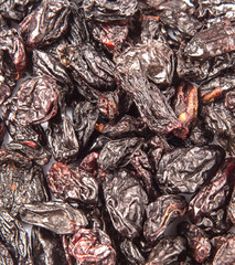 Black raisin close up view