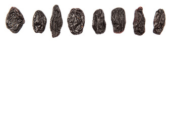 Fototapeta premium Black raisin over white background 