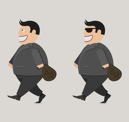 businessman. bag of money. set