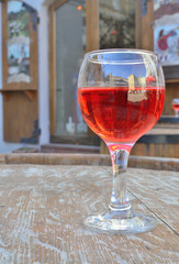 bocal at big wooden barrel