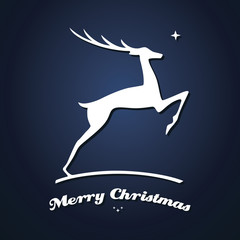 Christmas card with deer vector illustration