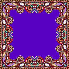 floral vintage frame in violet colour