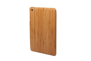 Tablet computer in a beautiful wooden case.