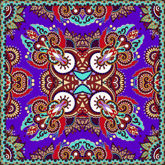 Traditional ornamental floral paisley violet colour bandanna