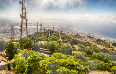 Panoramic View over the city of Trapani and Aegadian Islands, Si