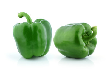 Green pepper on white background