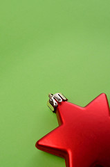 Red star shape on green