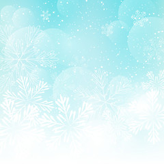 Christmas background with white snowflakes