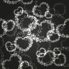 Monochromatic seamless background with hearts ..