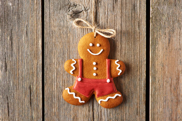 Christmas homemade gingerbread man cookie