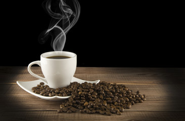 cup of coffee with grains