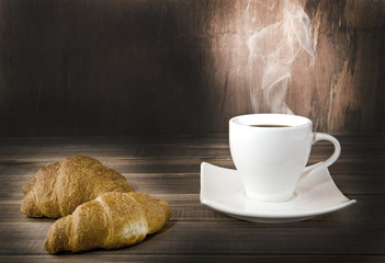 croissant and cup of coffee