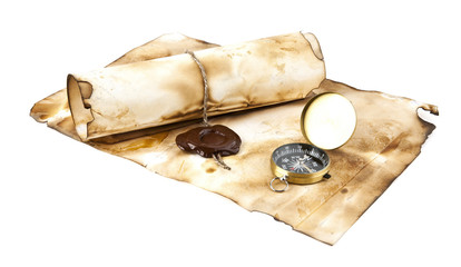 old maps, compass and globe