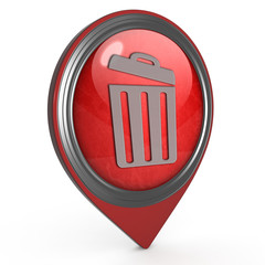 trash can pointer icon on white background
