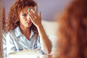 Young beautiful bride with make up