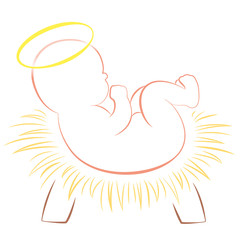 Baby Jesus Christmas Crib White