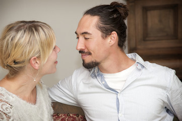 Beautiful couple looking at eachother
